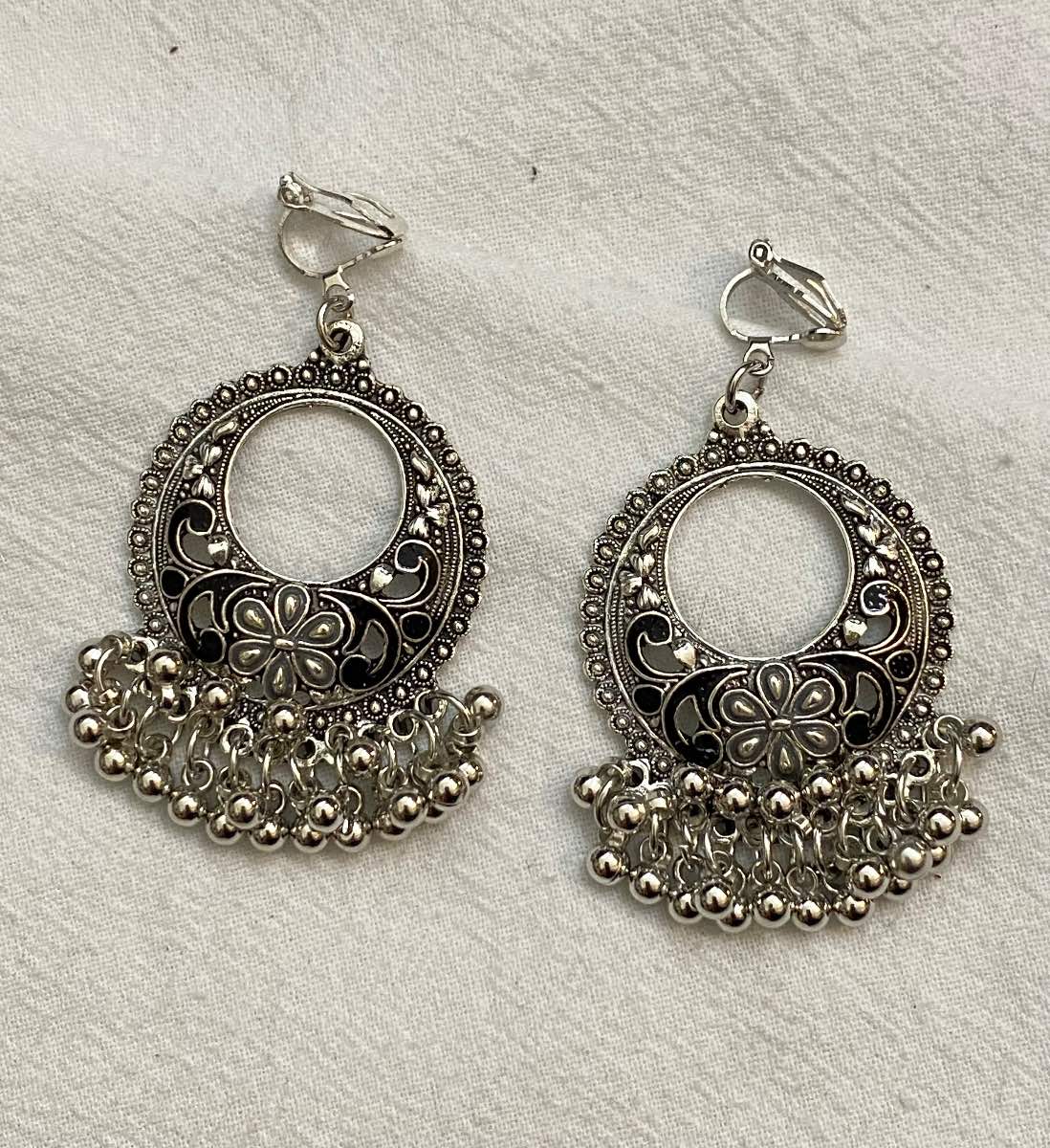 New Clip-On silver colour Earrings None Piercing Cuff