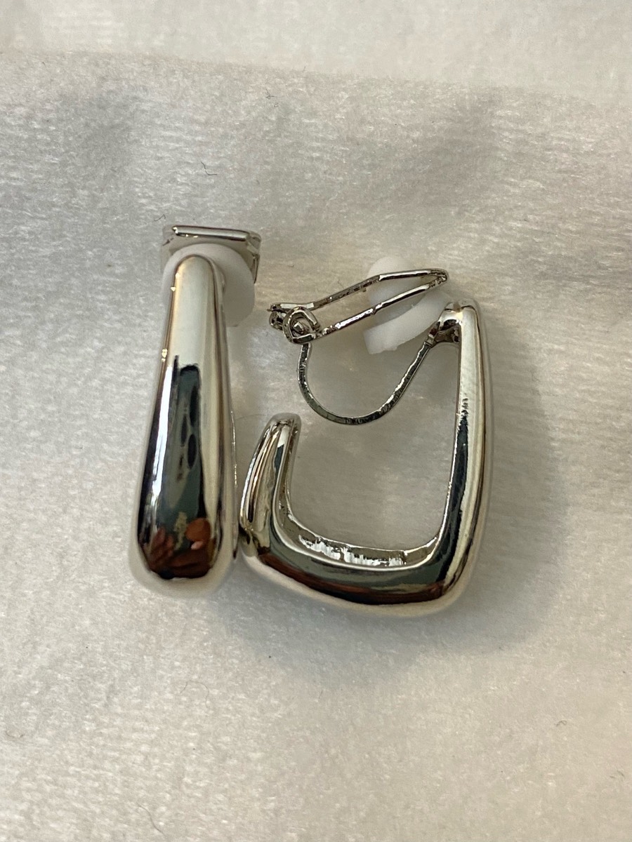 New Clip-On silver colour hoop Earrings None Piercing Cuff