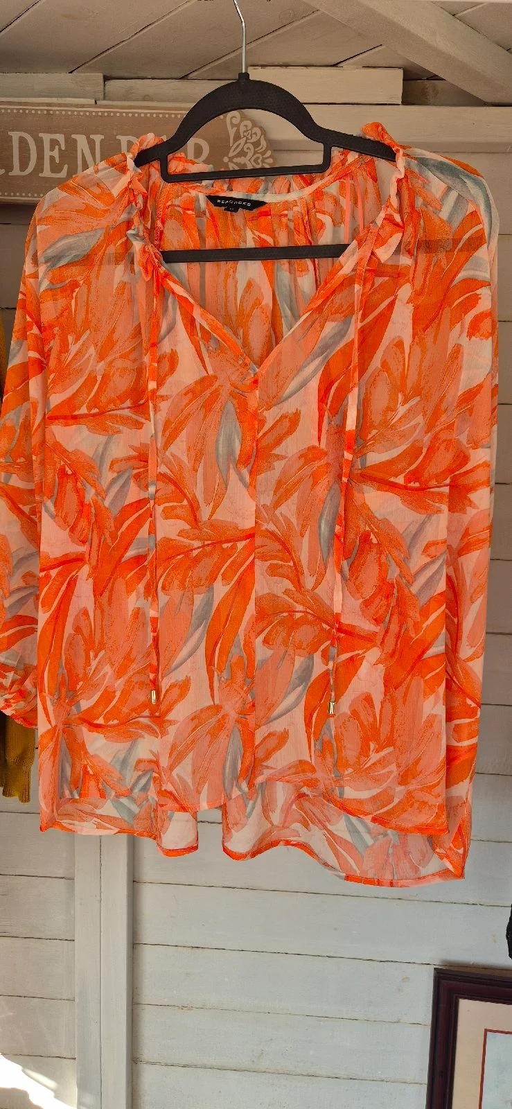 Peacocks size 14 sheer orange summer blouse