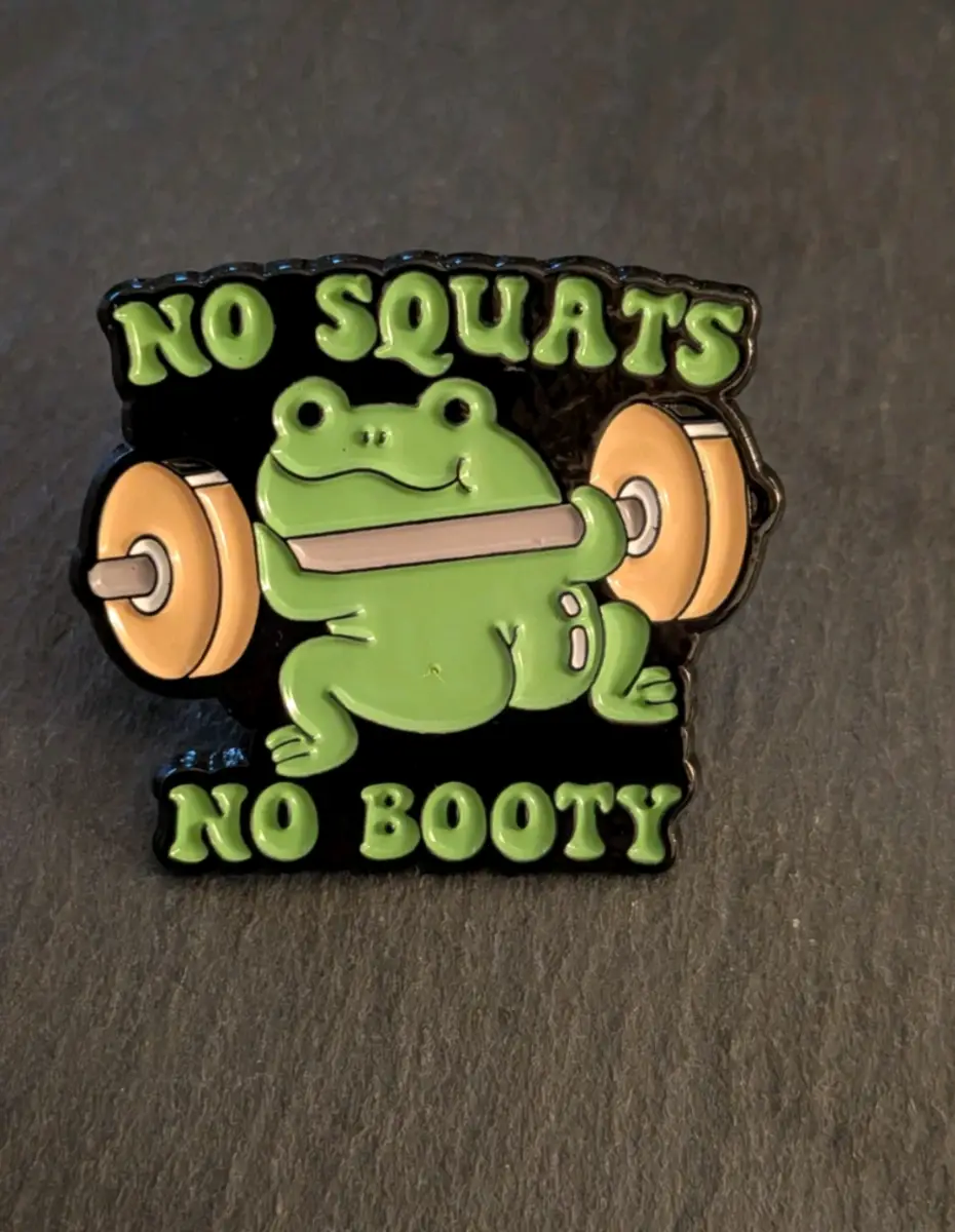 Funny frog meme pin badge