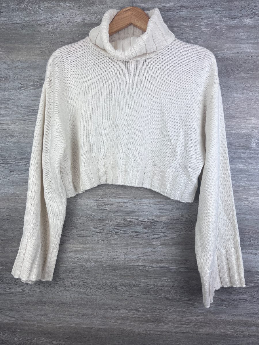 H&M Divided size EUR S white cropped knitted jumper sweater