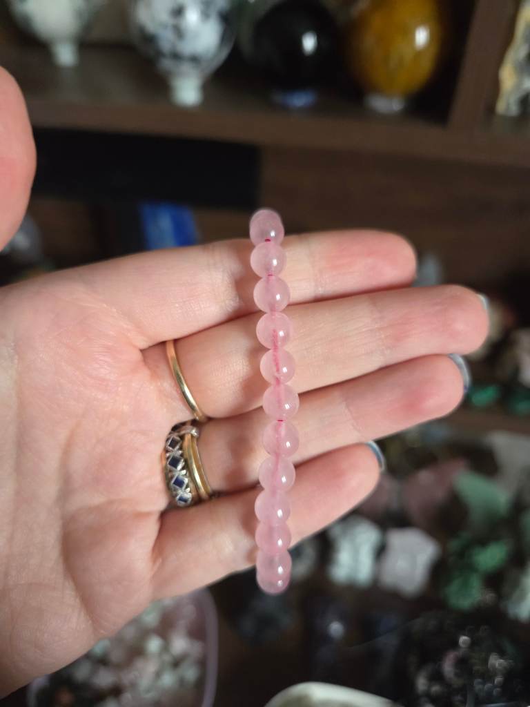 Rose quartz crystal bracelet