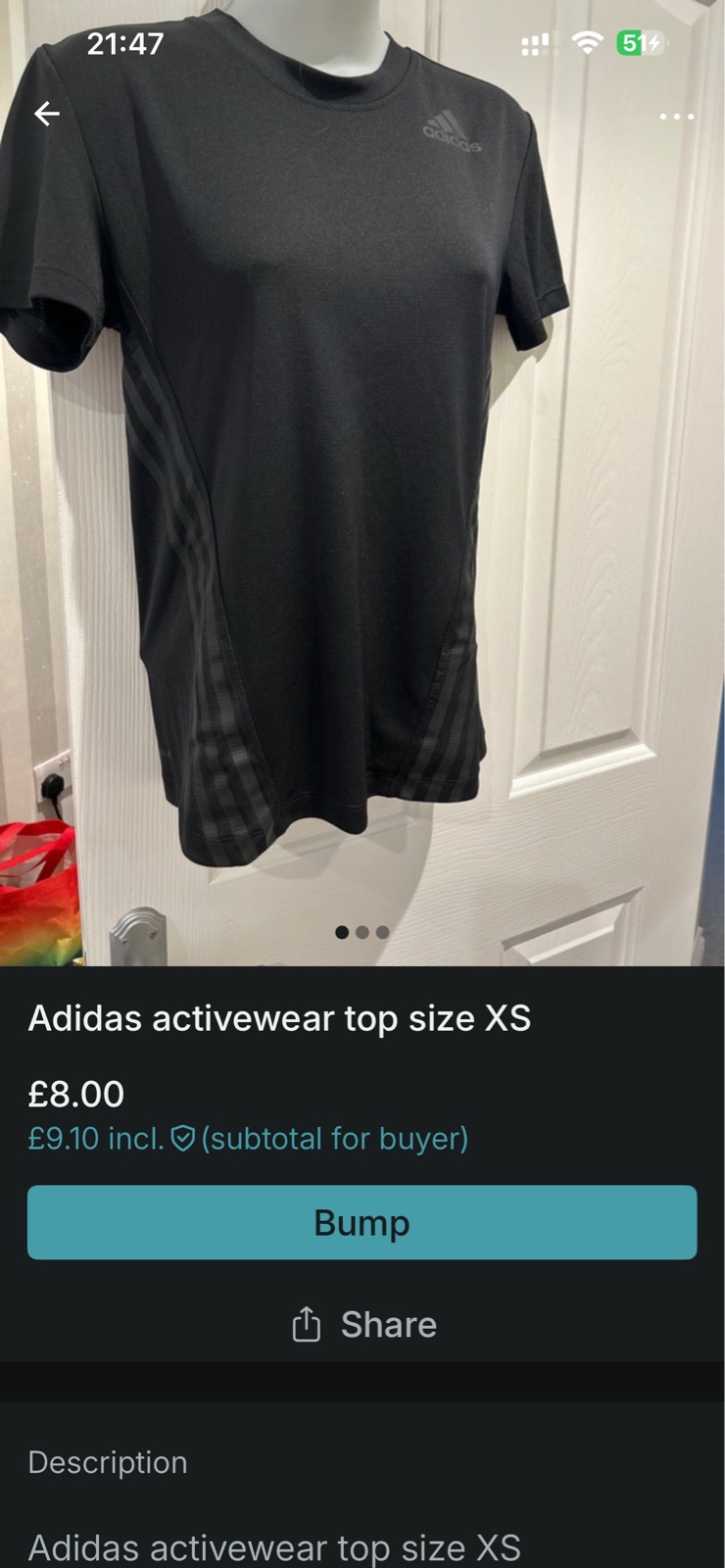 Black adidas size Xs