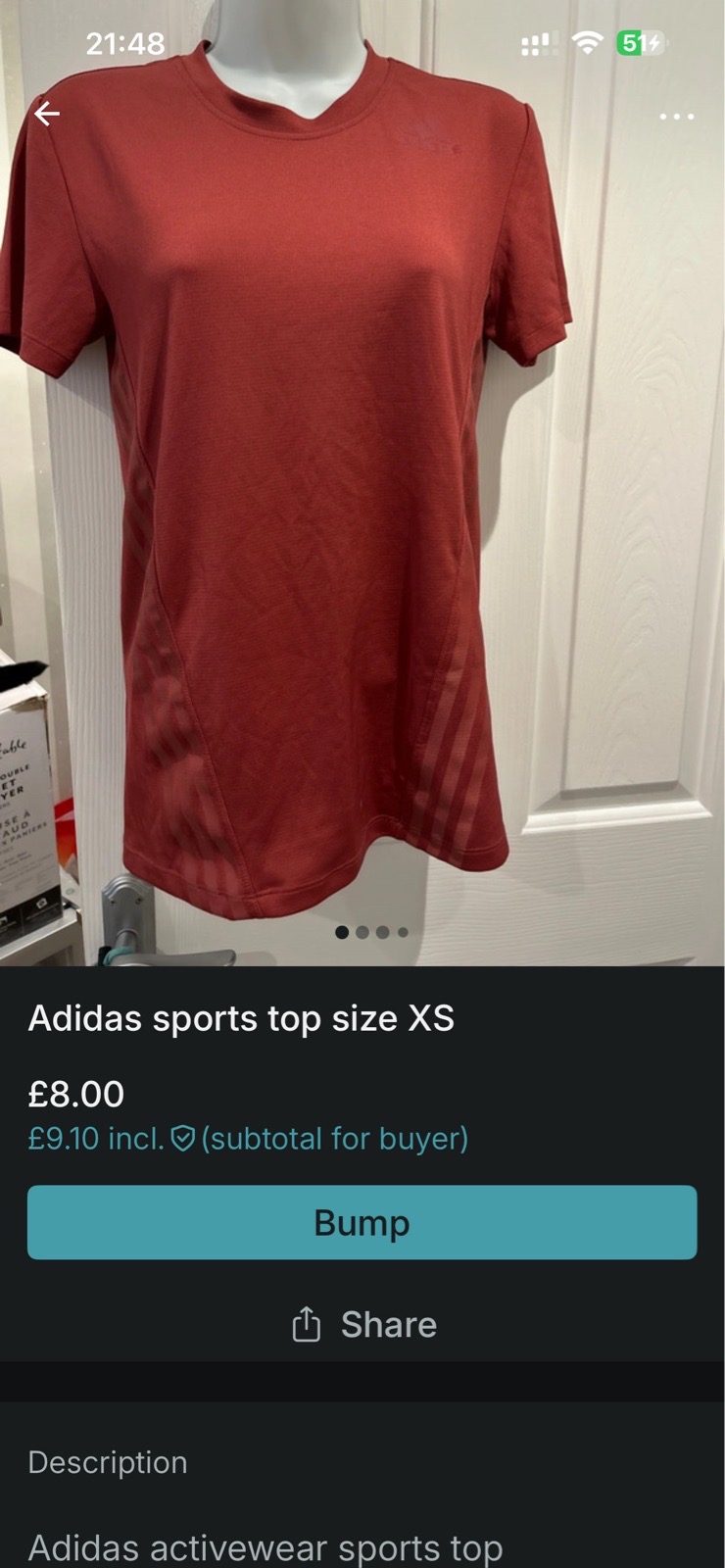 Adidas top size XS