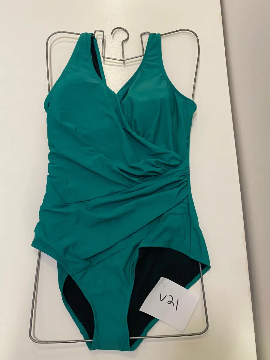 Bonprix Bottle Green Shaper Swimsuit Plus UK 18 v21