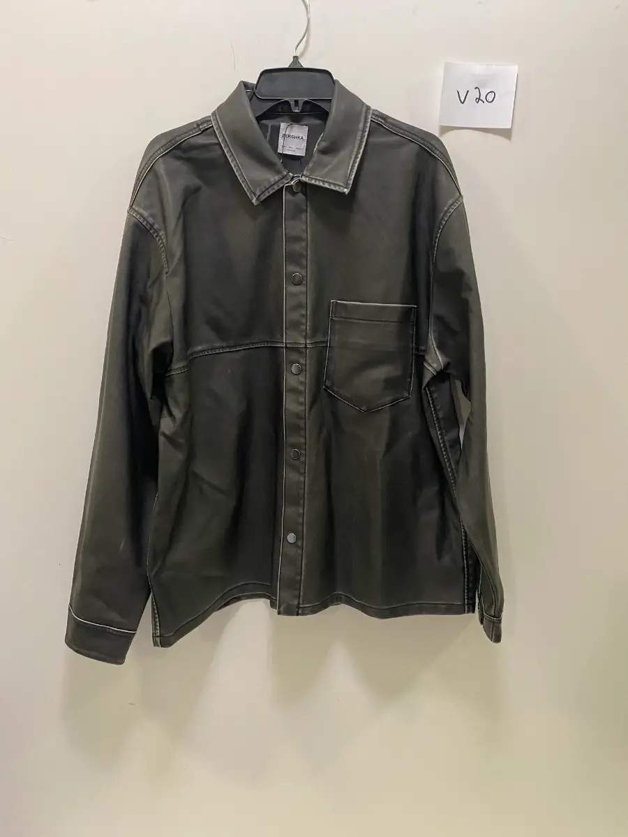 Bershka Mens Oversized Jacket in Washed Black L  Large v20
