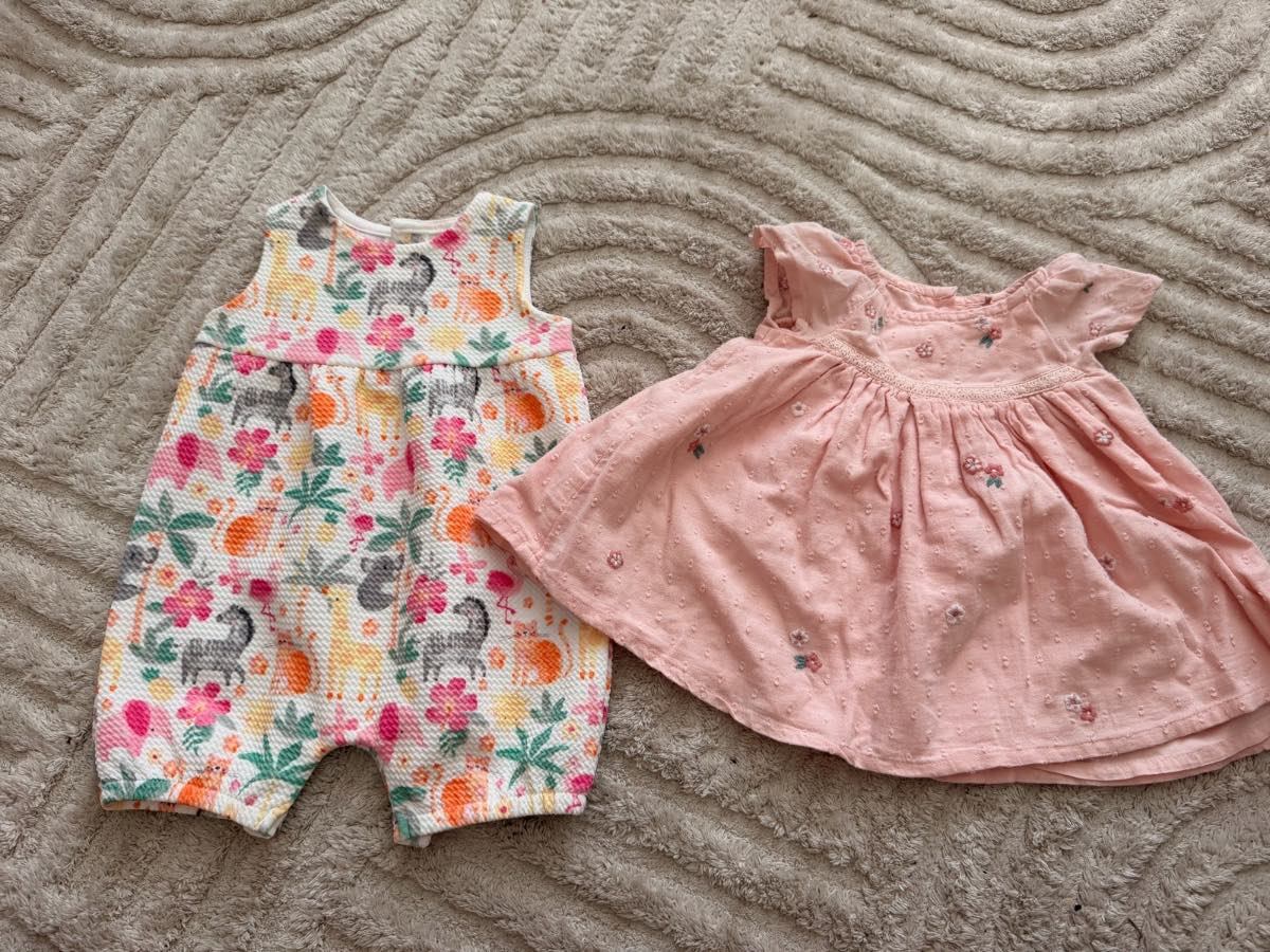 Baby Bundle: George First Size Dress + Nutmeg 3-6m Romper 💖