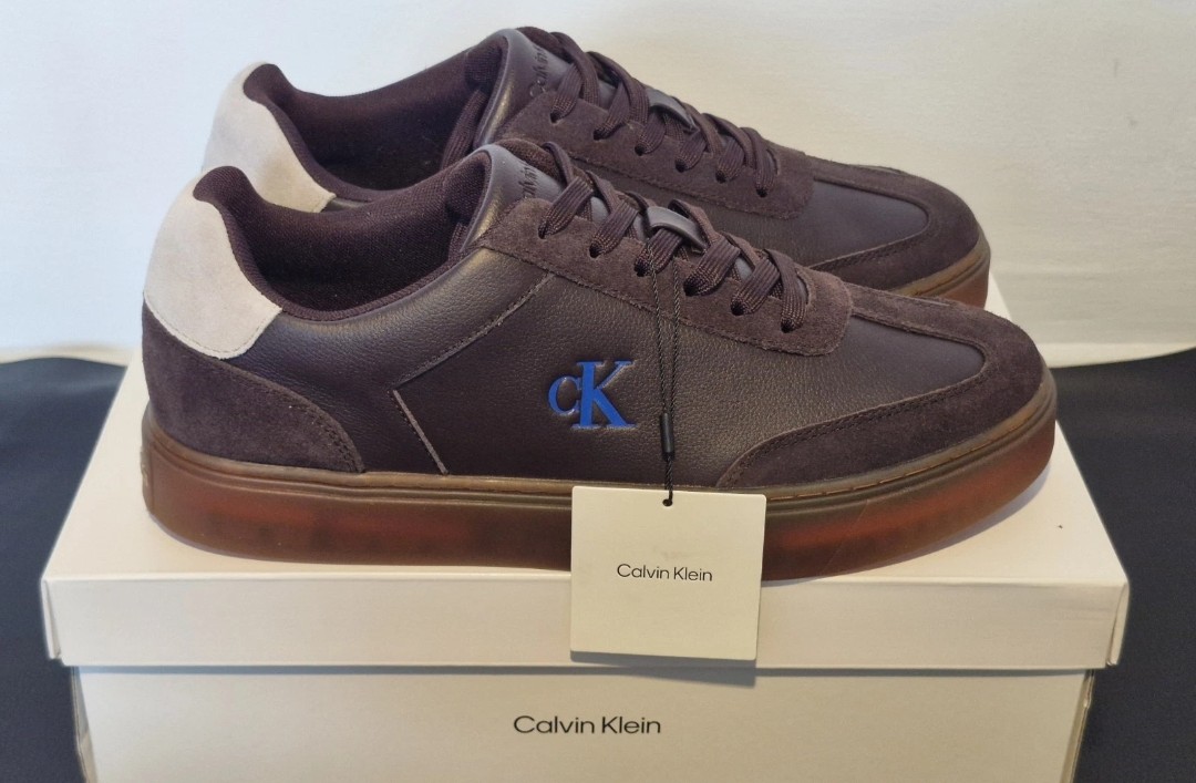 Calvin Klein Classic Cupsole Lace Up WT Mix. Brown. Size 10. Brand new in full box