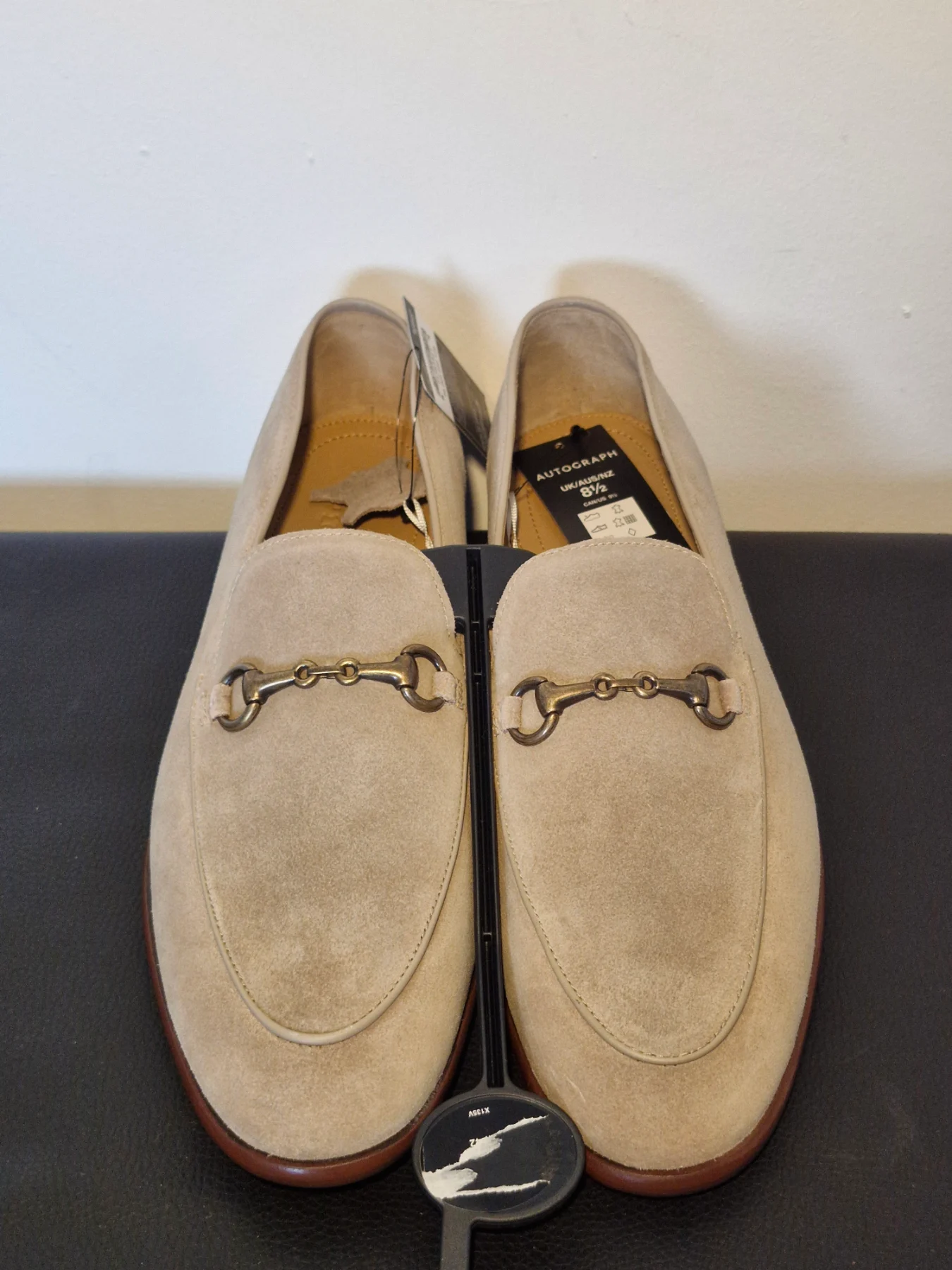 Marks and Spencer Autograph Suede Loafers. Sand. Size 8.5. Brand new with tags