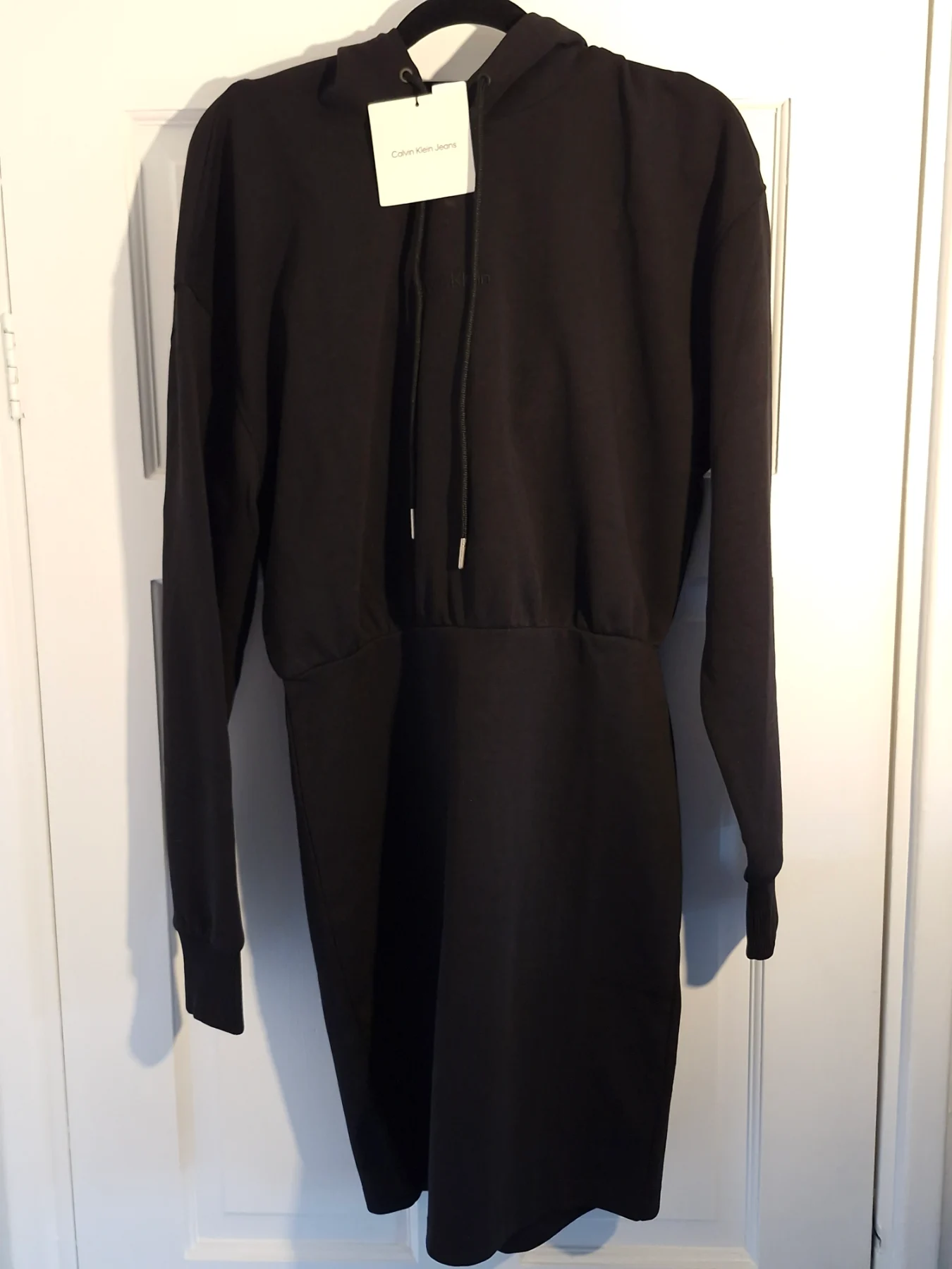 Calvin Klein Hoodie Mini Dress. Black. Size Small. BNWT