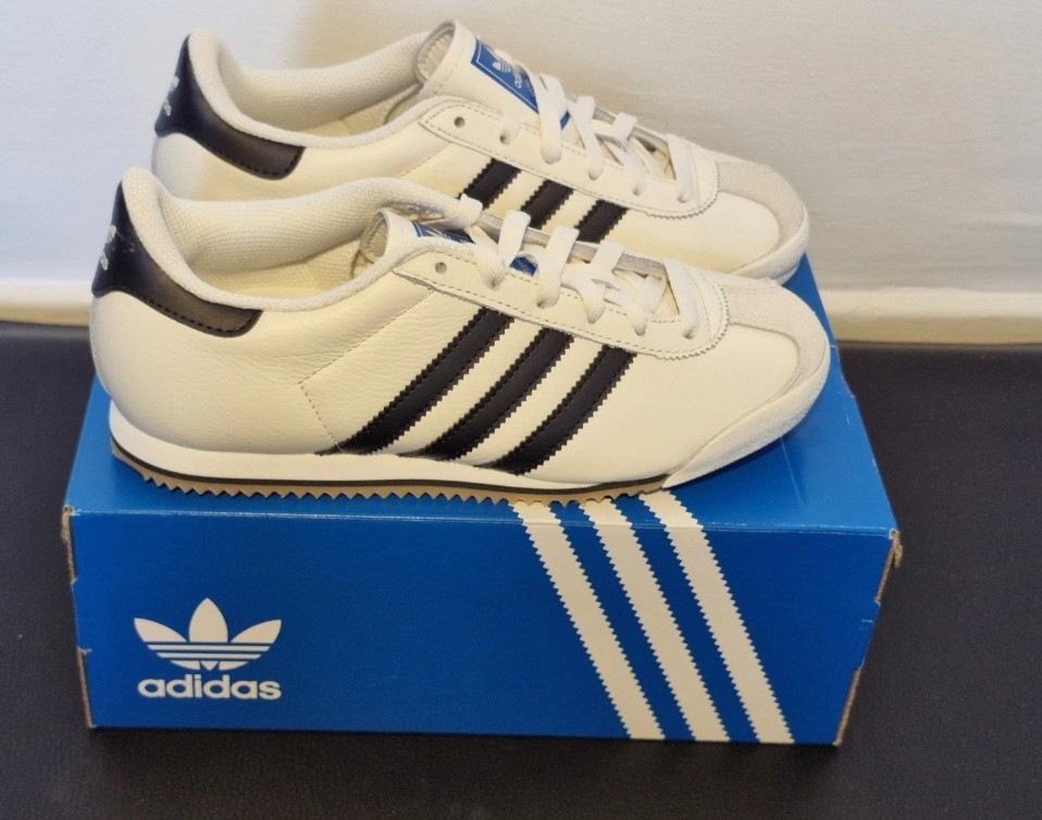 Adidas K74. Cream-Black. Size 5.5. Brand new in full box