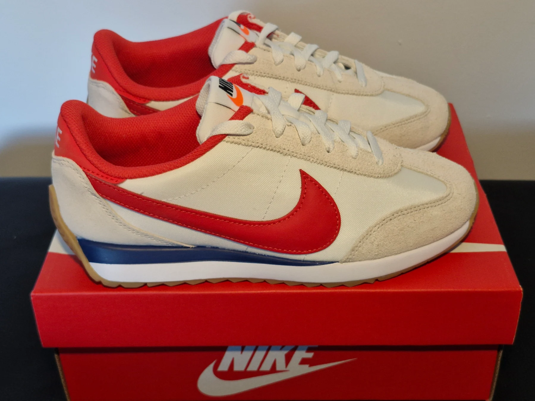 Nike Pacific. White-LT Crimson. Size 4. Brand new in full box