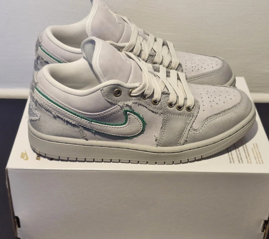 Nike Air Jordan Low 1. Distressed Light Smoke Grey. Size 5.5. Brand new