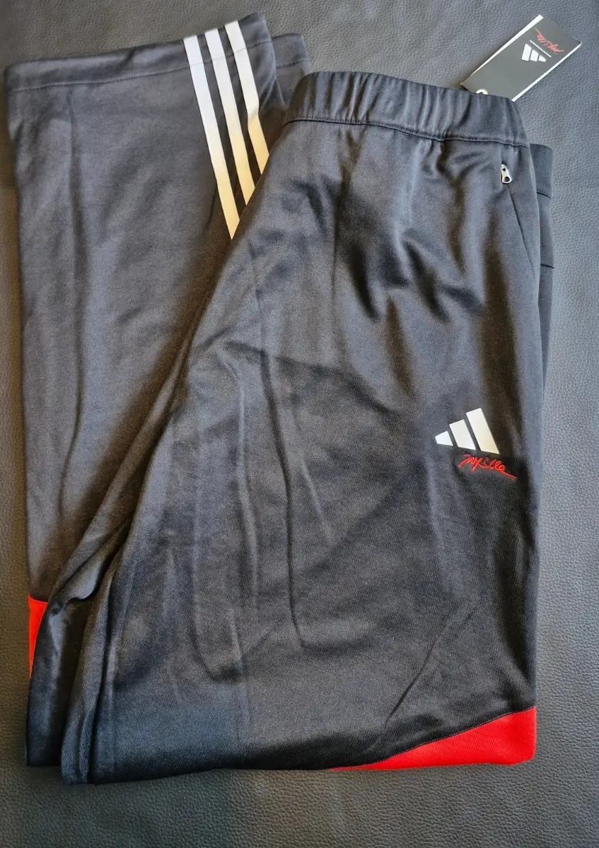 Adidas x Jay3lle Golf women's tracksuit bottoms. Black-red. Size Large. BNWT