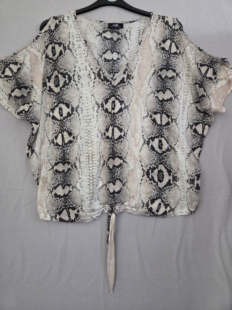 Wallis Snake Skinned Pattern Print Blouse XL