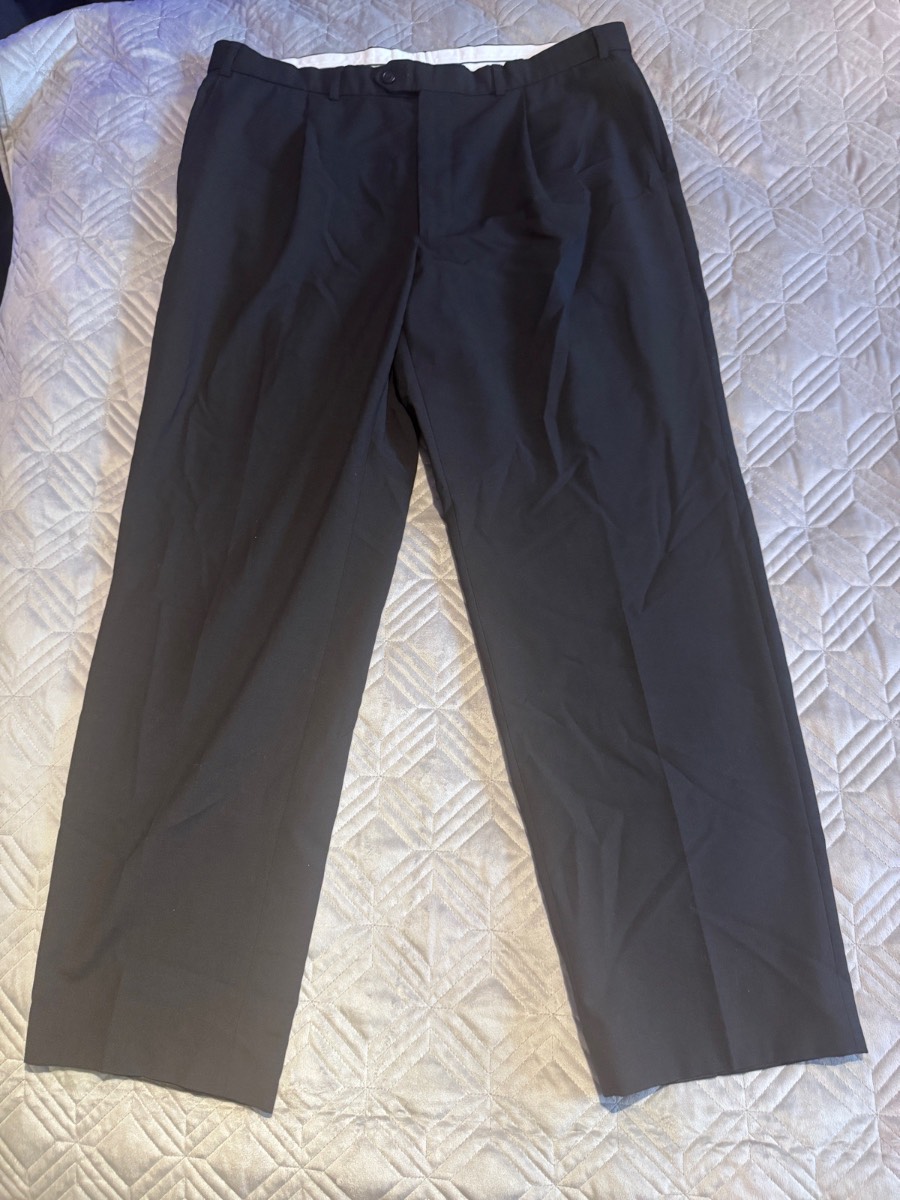 Marks & Spencer Men’s Smart Trousers Black W38 L31 Wool Blend Formal Office