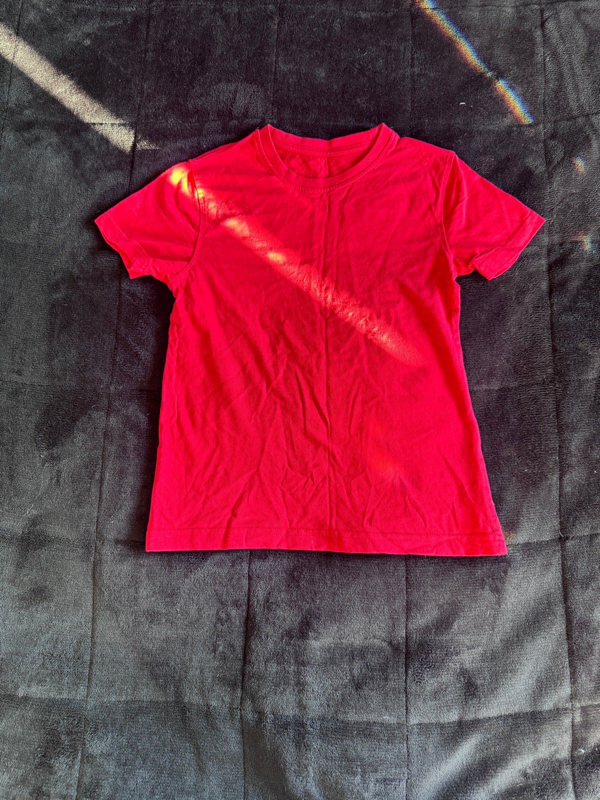 George Kids Red Plain T-Shirt Age 7-8 Years 100% Cotton Crew Neck