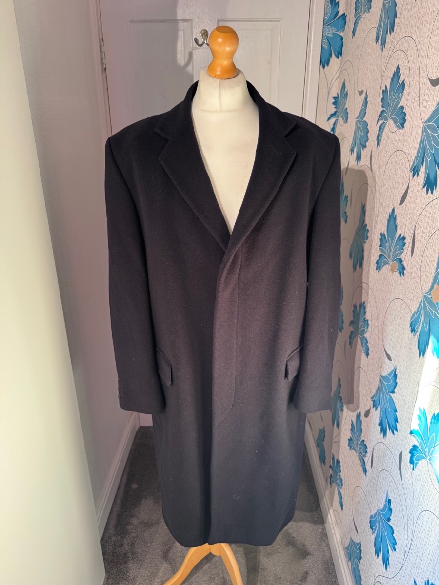 Hammersley Overcoat Navy Large Wool Cashmere Blend Smart Formal Winter Coat