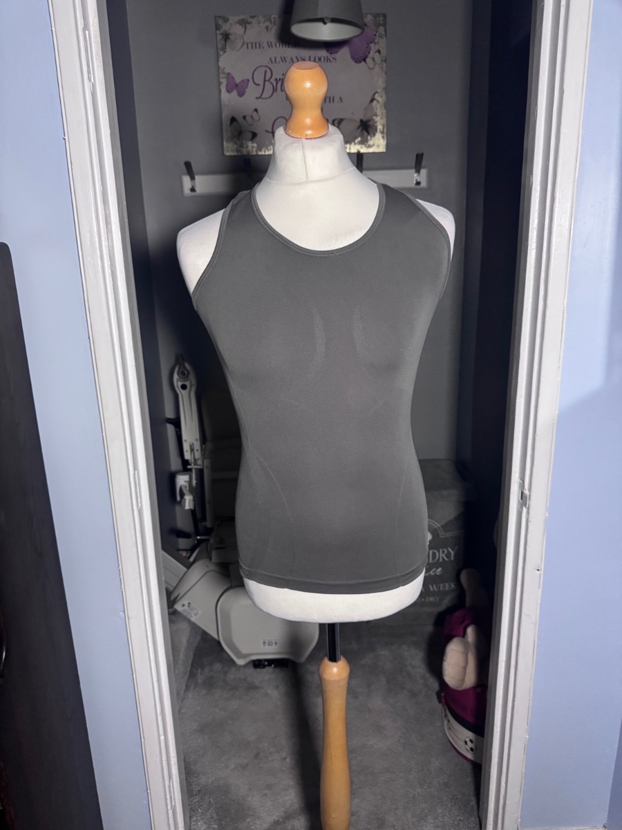 Crane Sports Vest Top Grey UK 12–14 Medium Coolmax Racerback Gym Running