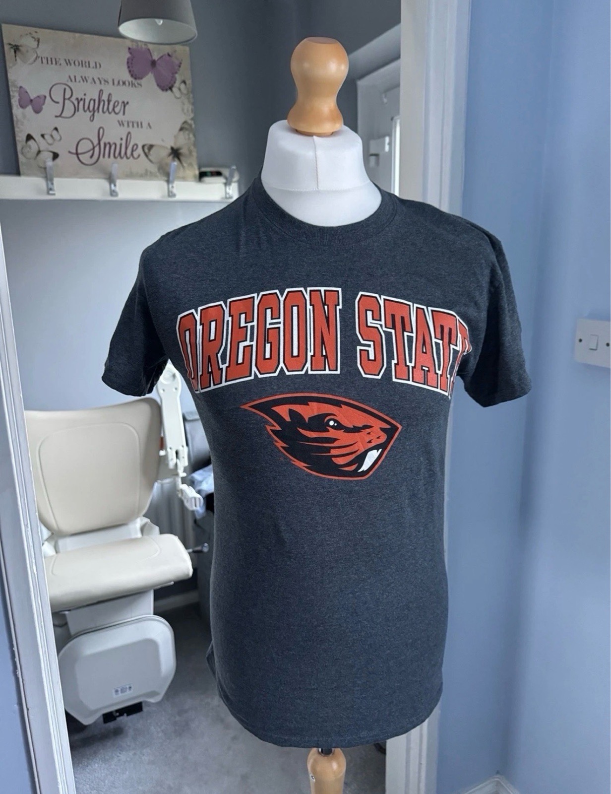 Gildan Oregon State Beavers T-Shirt Grey Size S NCAA College Graphic Tee