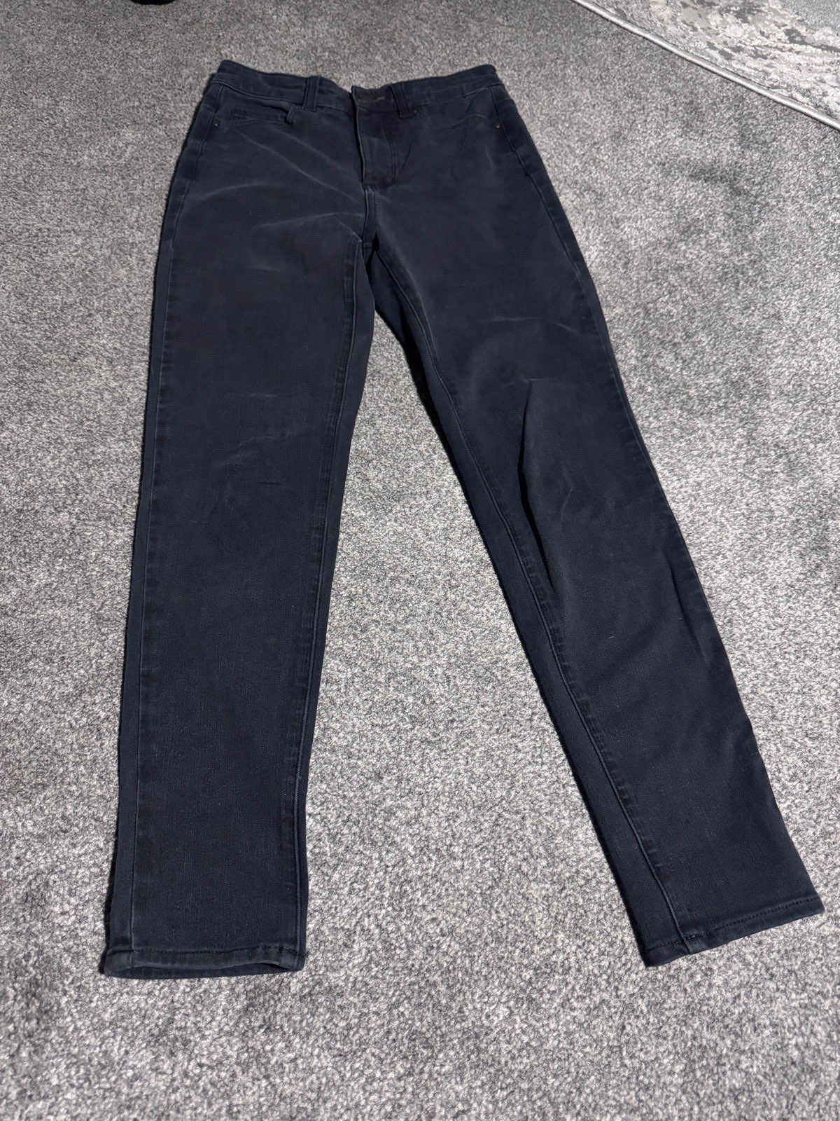 UNIQLO Straight Leg Jeans, Black, W27 L32 UK 8–10, Stretch Denim