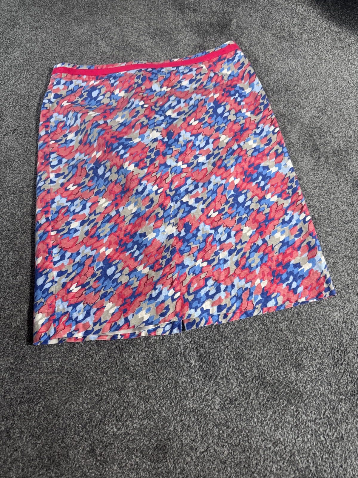 Boden Pencil Skirt Multicolour Abstract Print UK 14R Fully Lined Summer