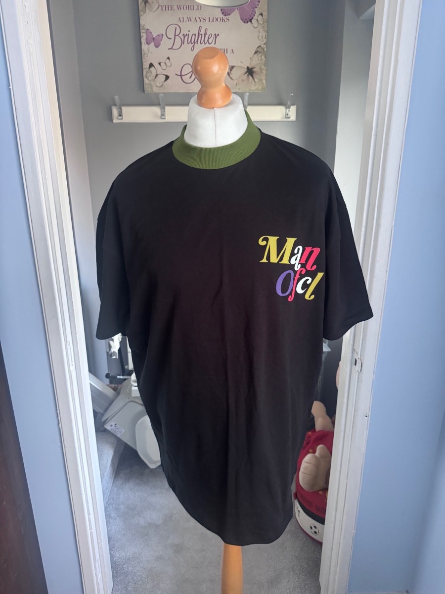 BoohooMAN Oversized Contrast T-Shirt Black Small Tall Fits XL/XXL BNWT