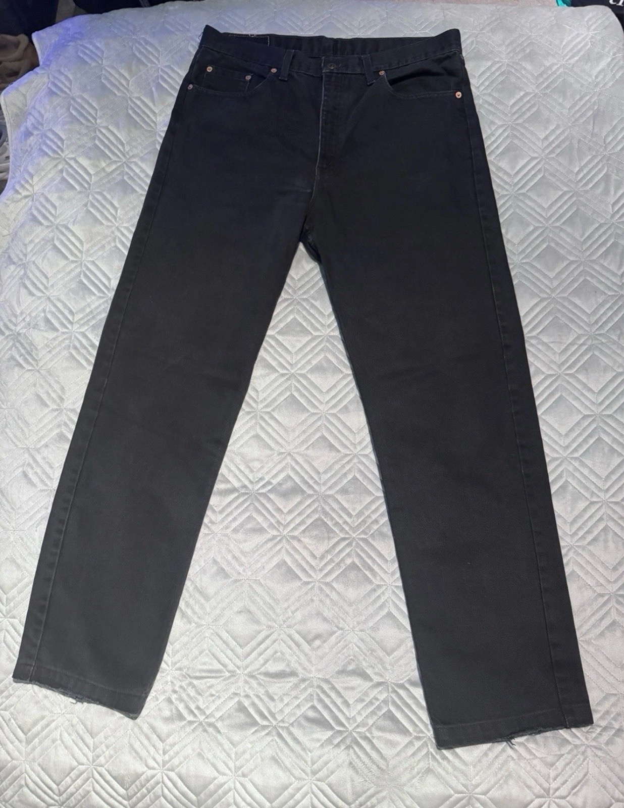 Levi’s 615 02 Jeans Black W36 L36 Vintage Straight Leg Denim Made In UK