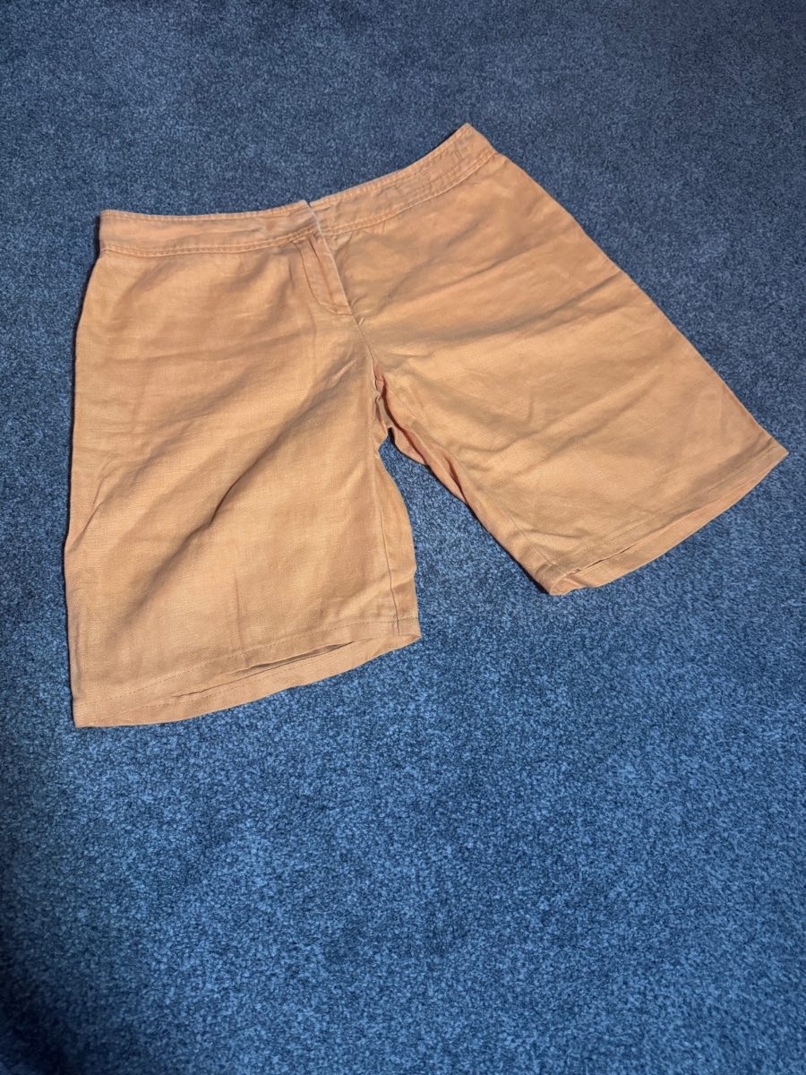Liz Claiborne Linen Shorts Peach UK 10 100% Linen Casual Summer Holiday