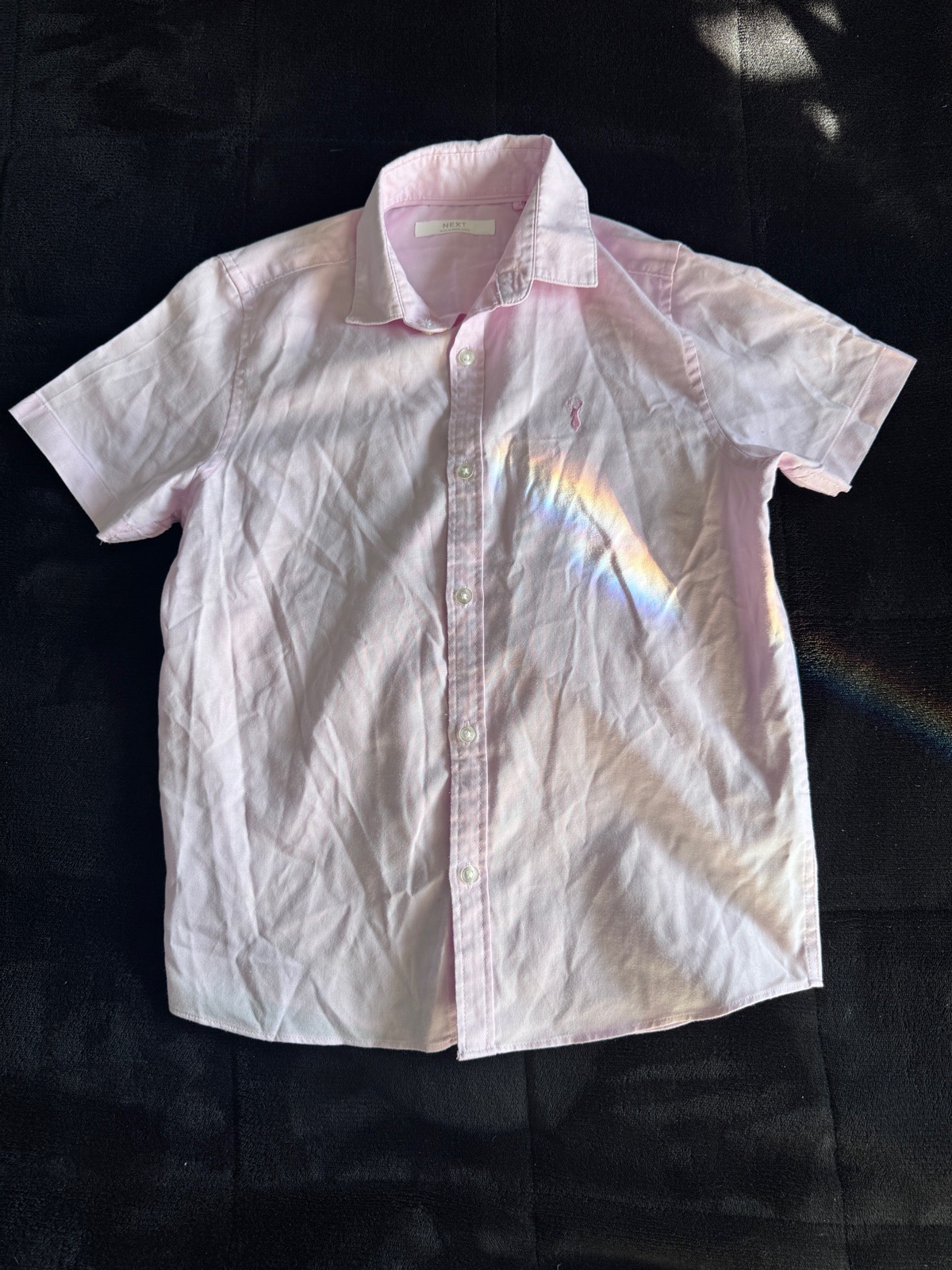 Next Boys Short Sleeve Shirt, Pale Pink, Age 8 Years, Smart Casual