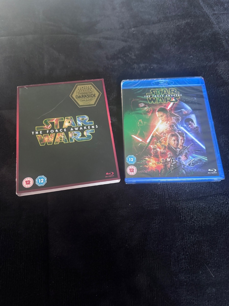Star Wars The Force Awakens Blu-Ray Limited Edition Black Sleeve Sealed 2-Disc