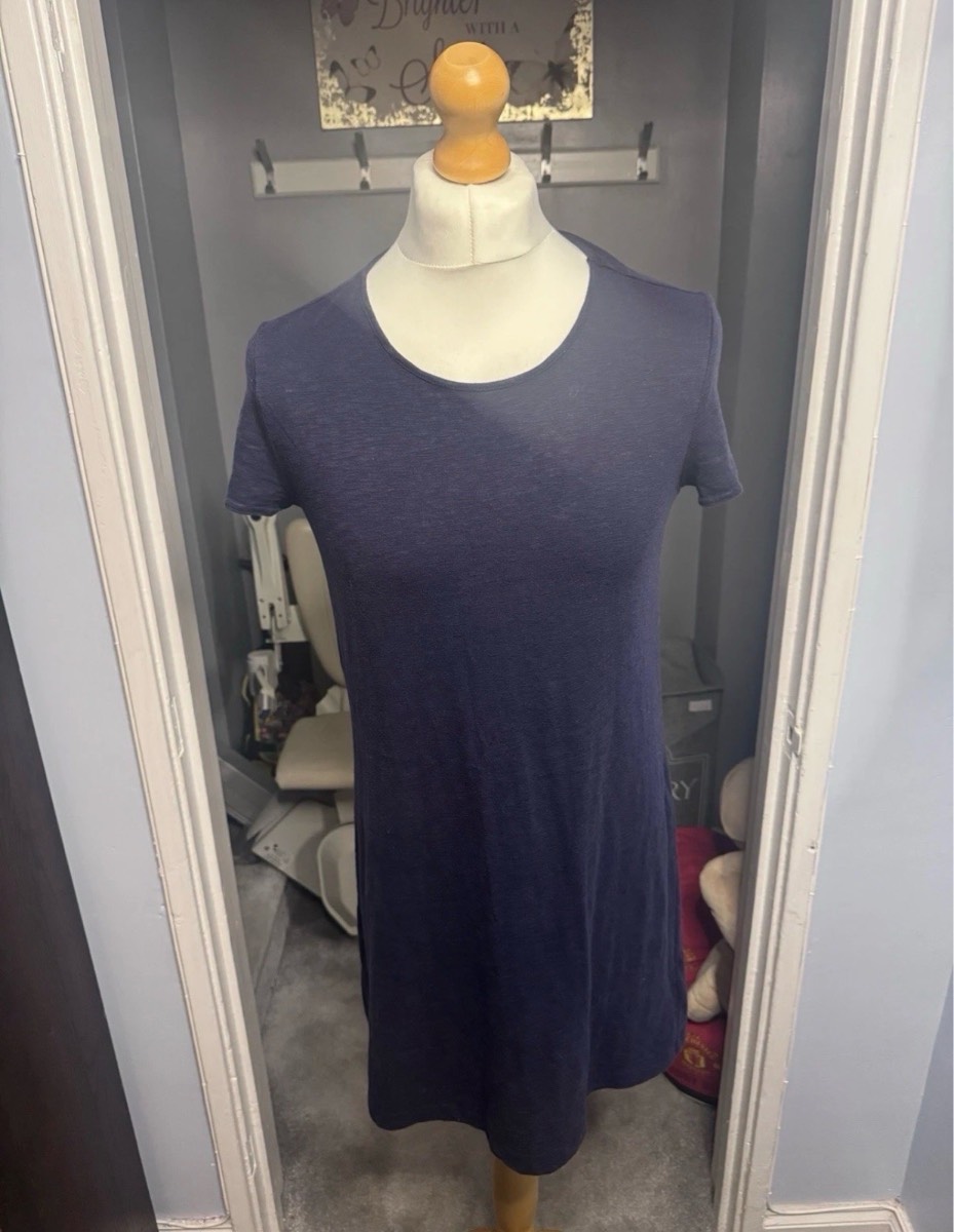 Gap T-Shirt Dress Navy Blue Medium (UK 10–12) Open Back Summer Casual