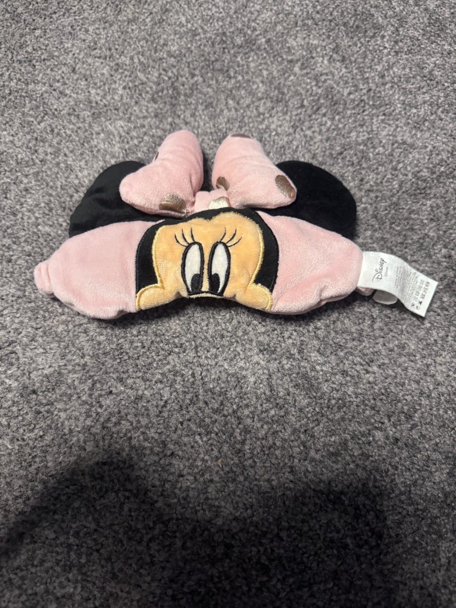 Disney Minnie Mouse Plush Eye Mask Pink Black One Size Soft Sleep Mask