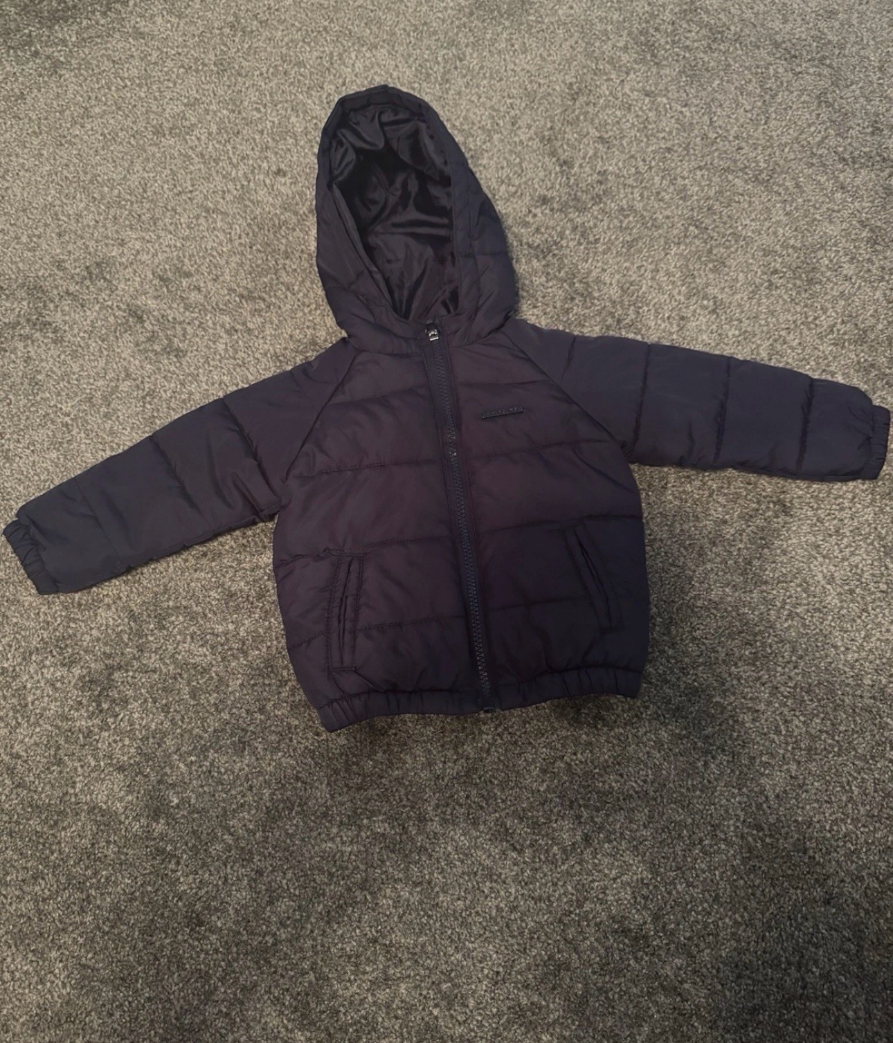 McKenzie Baby Puffer Jacket Navy Blue 6-9 Months Hooded Winter Coat