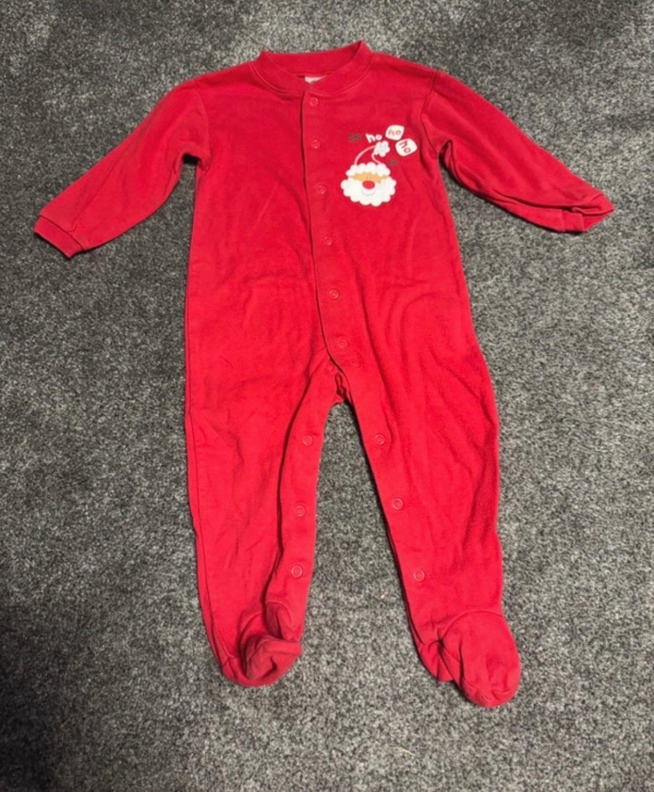 Cherokee Baby Sleepsuit Red 9–12 Months Christmas Santa Cotton Babygrow