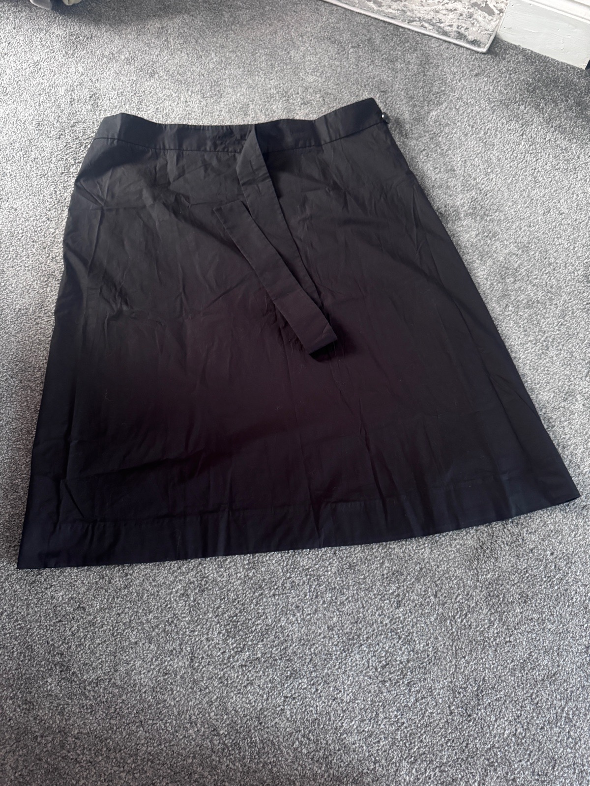 COS A-Line Skirt Black UK 10–12 EU 36 Tie Waist Cotton Blend Summer Blend