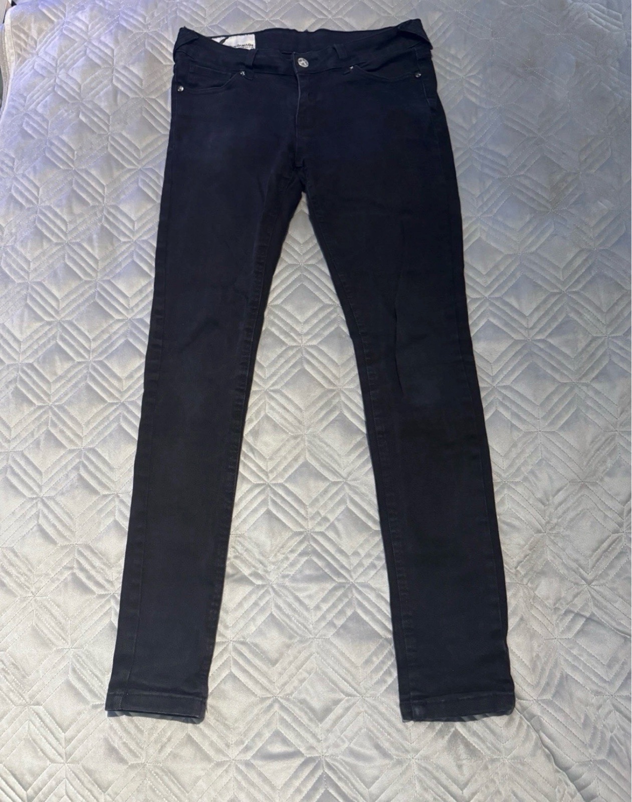 Criminal Damage Men’s Black Skinny Jeans W30 Regular Stretch Denim