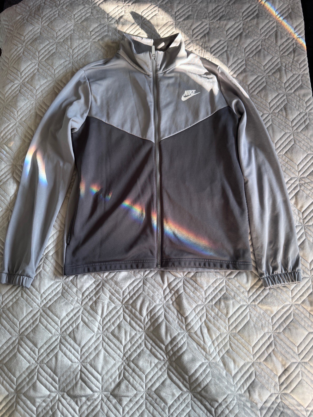 Nike Sportswear Kids Tracksuit Jacket Grey Age 13–15 XL Full Zip