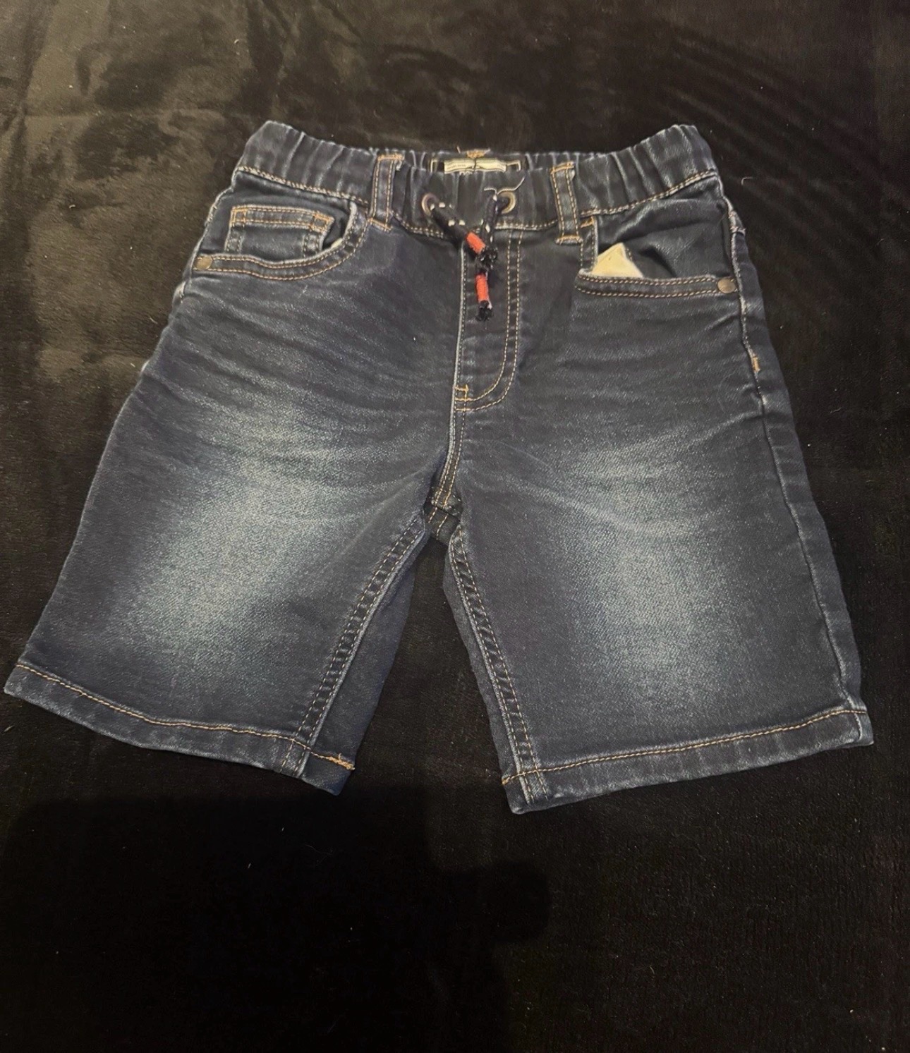 Next Boys Denim Shorts Blue Age 4-5 Years 110cm Stretch Drawstring Summer