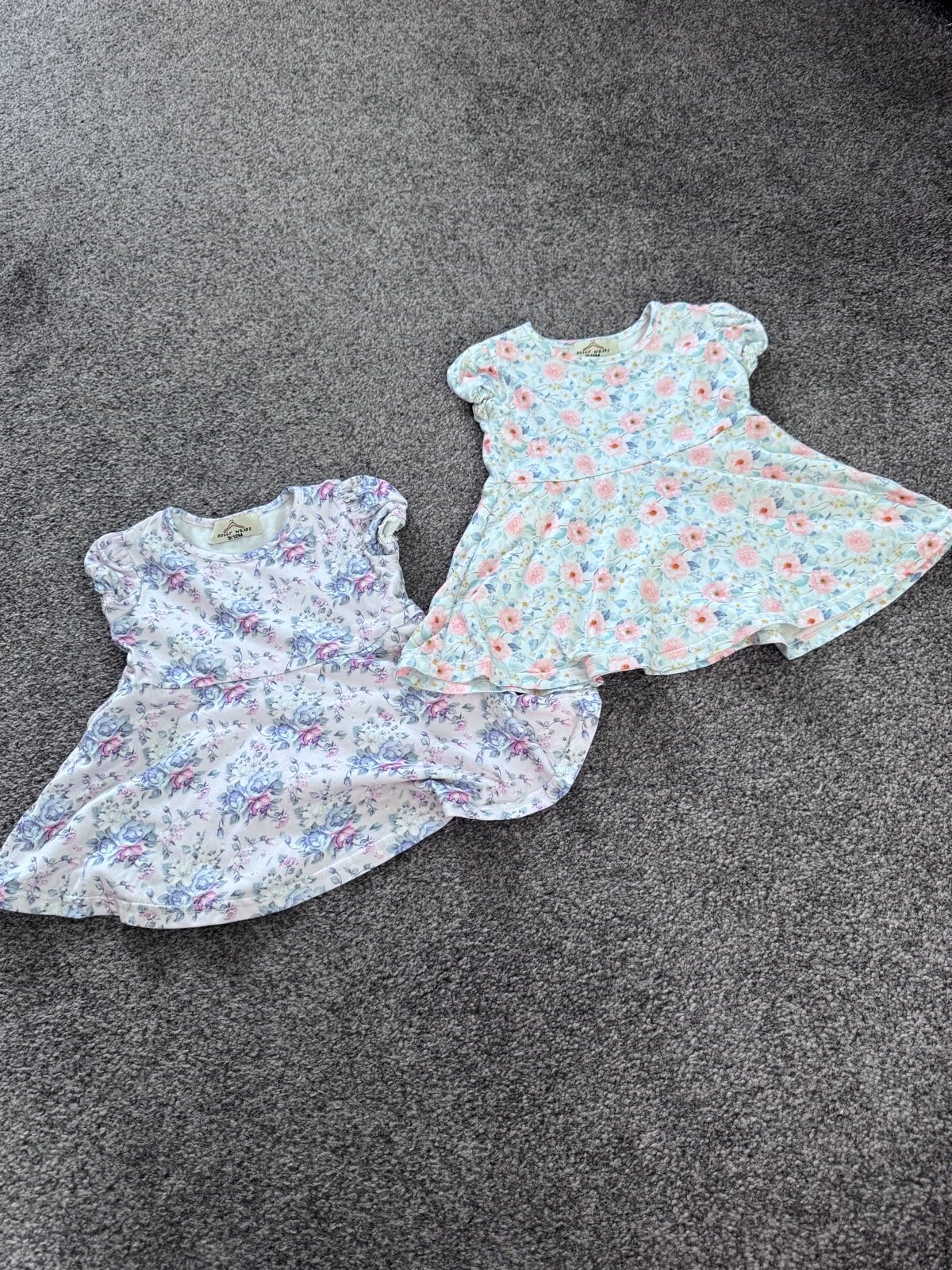Dolly Wears Girls Floral Skater Dresses Bundle, Pastel Multi, 9-12 Months