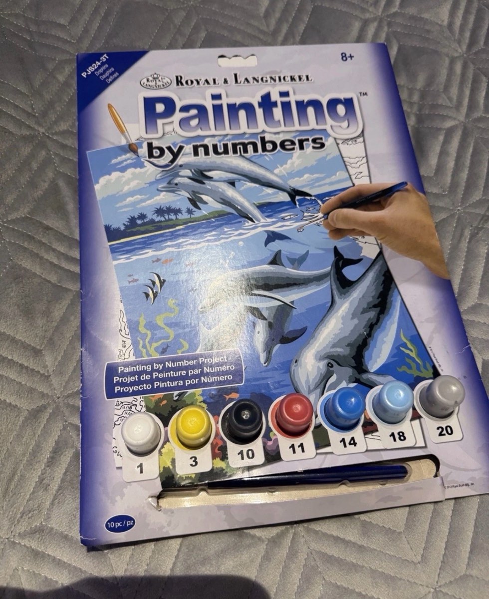 Royal & Langnickel Painting By Numbers Dolphin Kit Multicolour One Size Complete Set