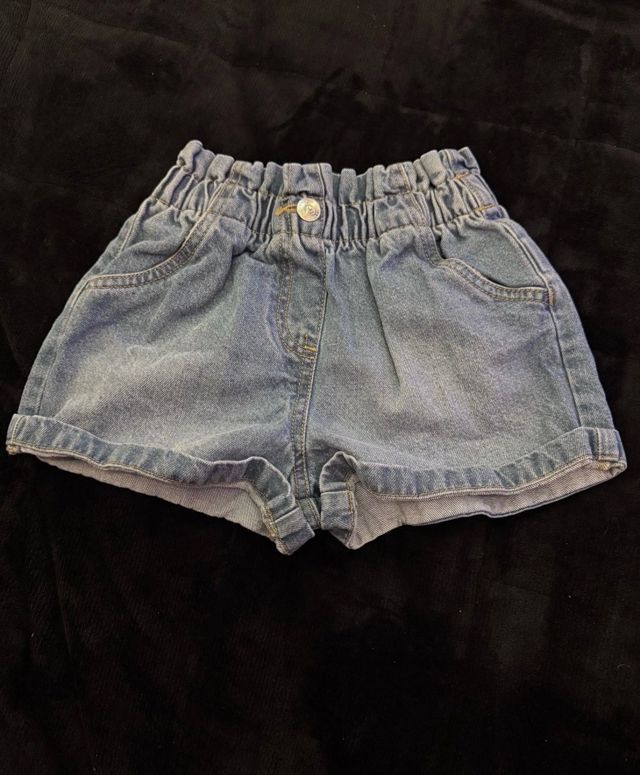 Matalan I Love Girlswear Denim Shorts Light Blue Age 9 Paperbag Waist