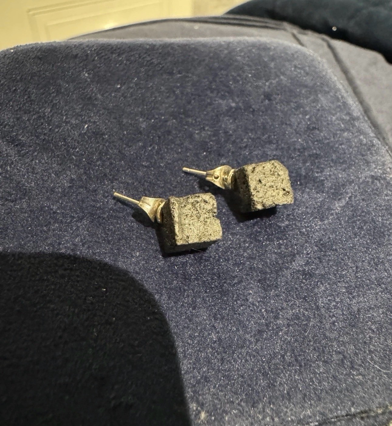 Lanzarote Lava Rock Stud Earrings Black Volcanic Stone Canary Islands