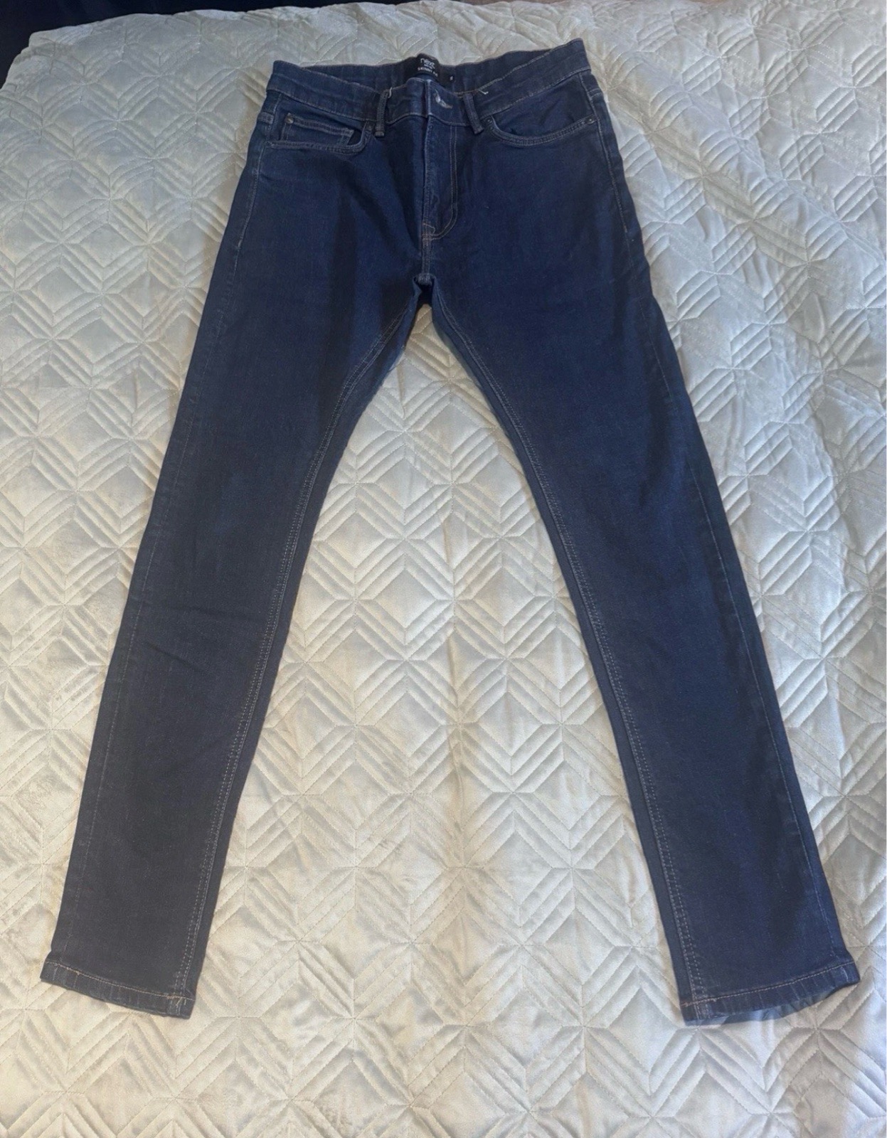 Next Skinny Fit Jeans Dark Blue W30 L33 Long Stretch Denim