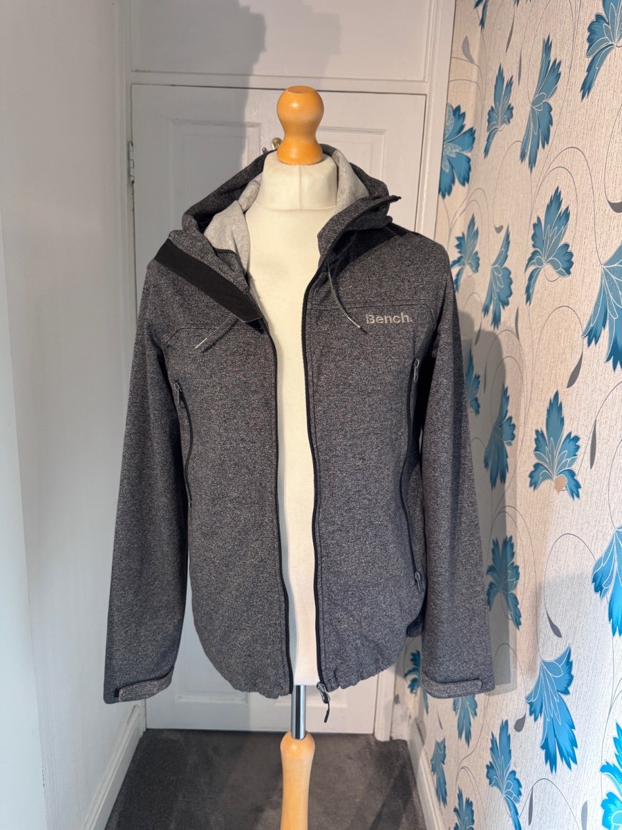 Bench Softshell Hooded Jacket Grey Marl Medium (M) Full Zip Outdoor Coat