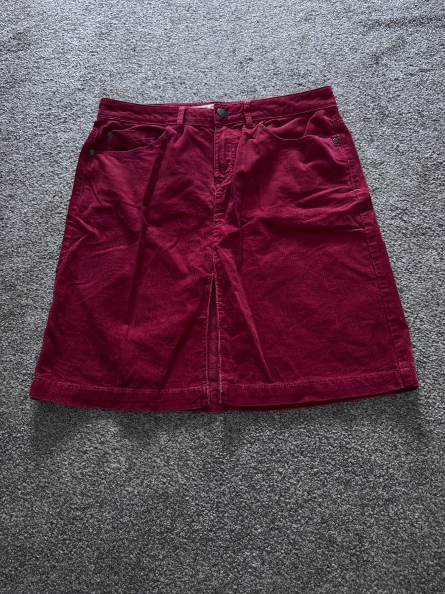 M&S Indigo Collection Summer Corduroy Mini Skirt Red UK 10 A-Line