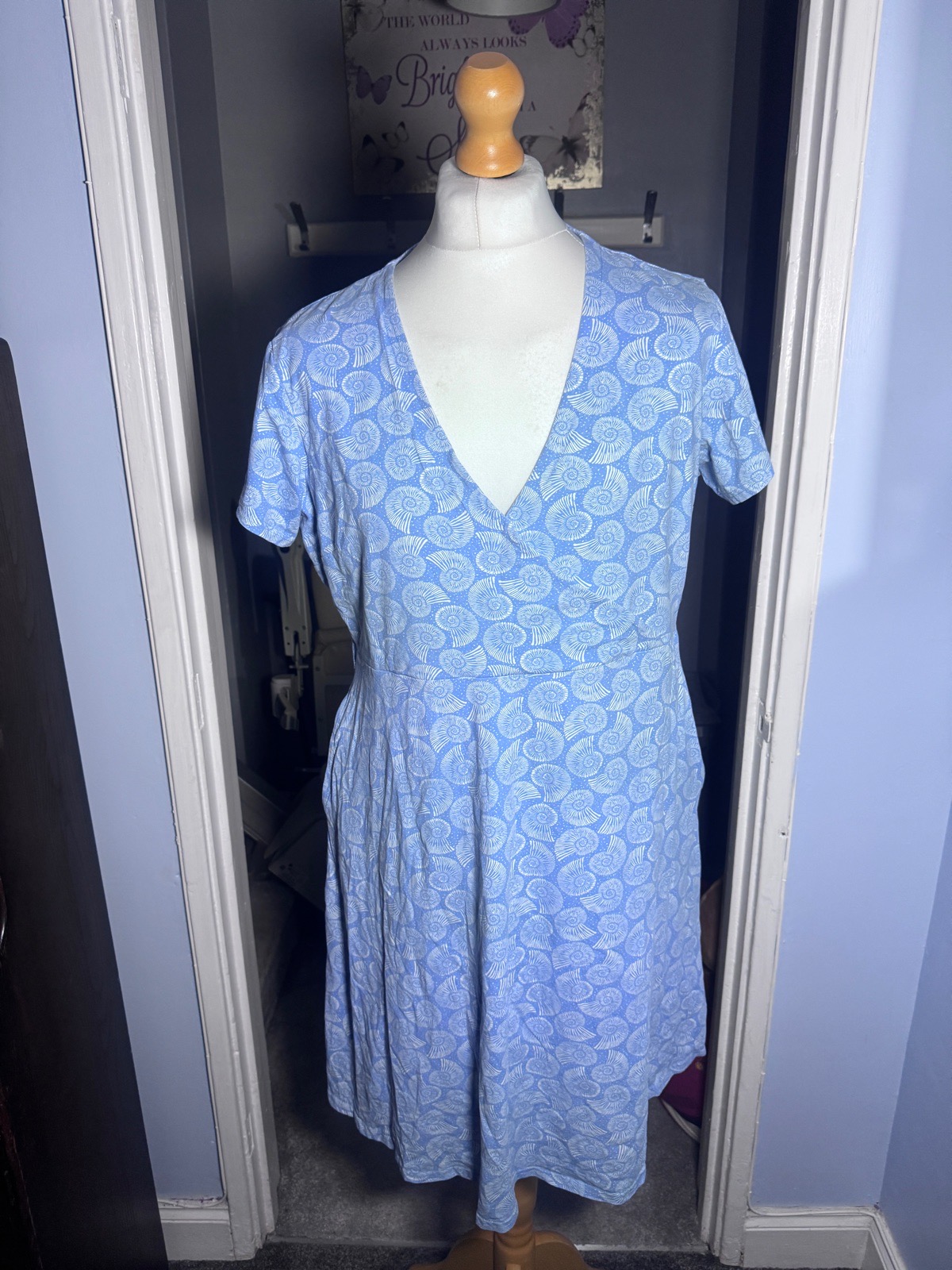 Mountain Warehouse Country To Coast Dress Blue UK 20 Shell Print Summer