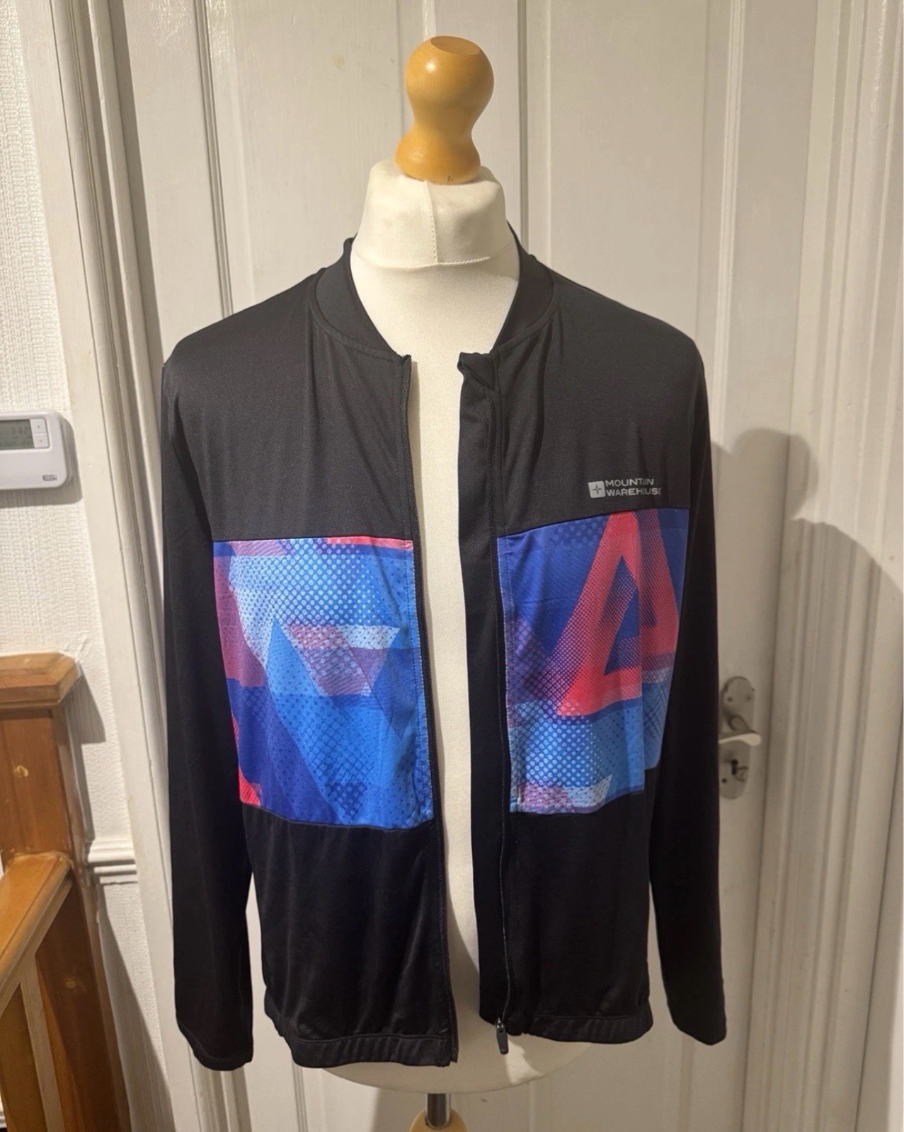Mountain Warehouse Cycling Jersey Black Blue UK 20 IsoCool Long Sleeve Full Zip