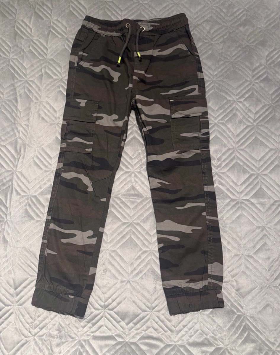 M&Co Kids Cargo Joggers Camouflage Khaki Age 7-8 Years 128cm Cotton BNWT