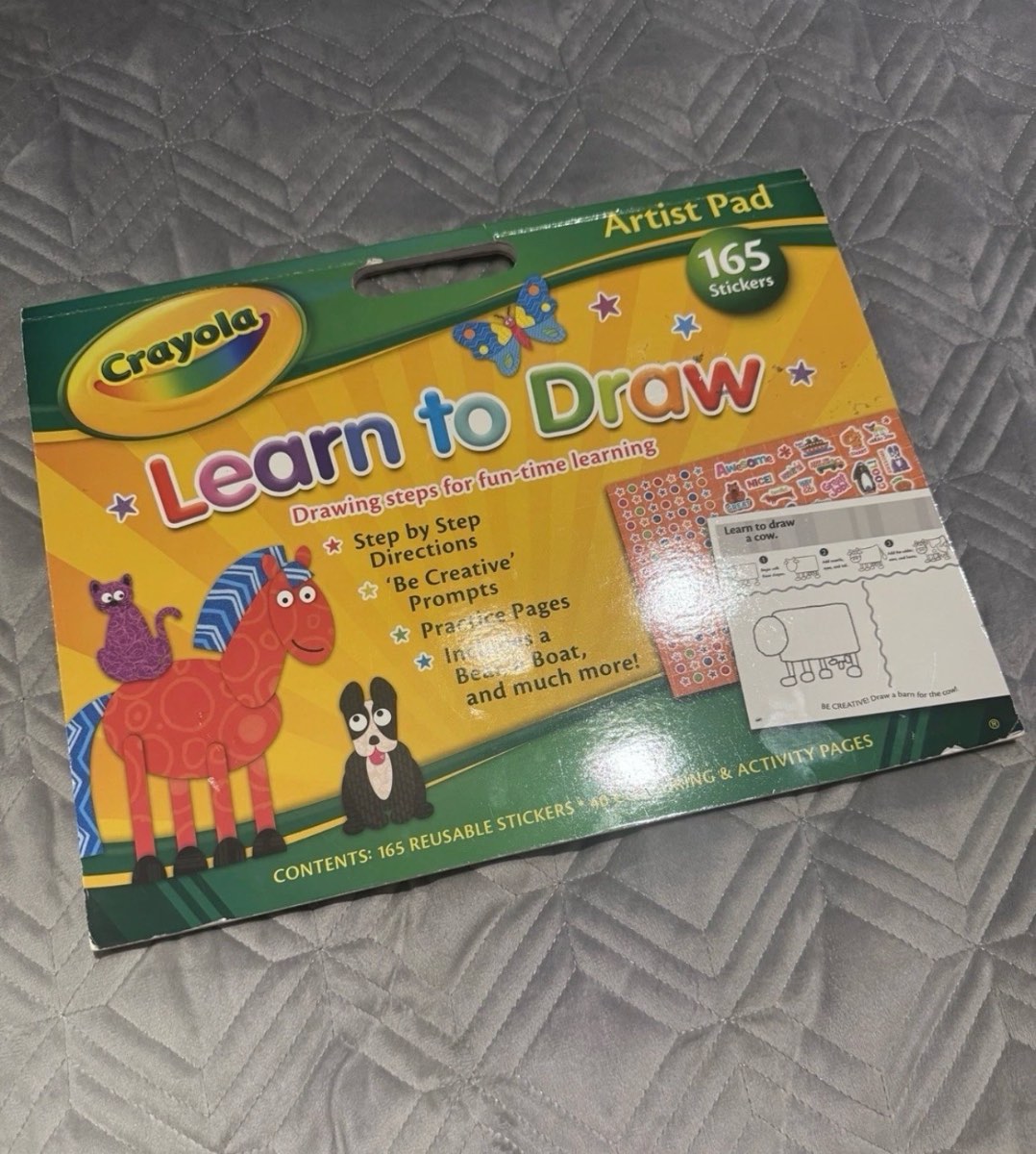 Crayola Learn To Draw Artist Pad Green One Size 165 Stickers Activity Book